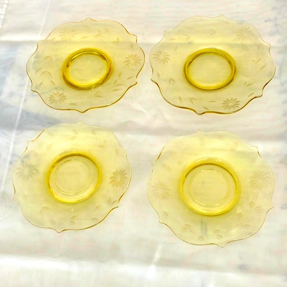 Lancaster Glass Dining Vintage Lancaster Jubilee Yellow Glass